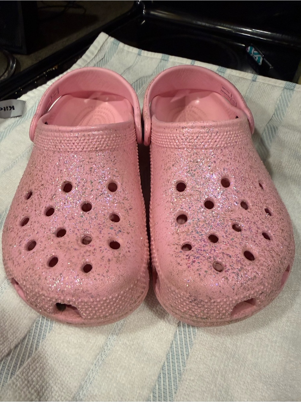 CROCS Kids Pink Glitter Clog Sandals